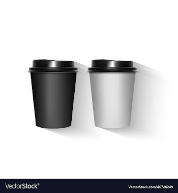 coffee cups set paper white empty fast food take