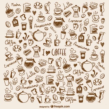 Coffee doodles Free Vector