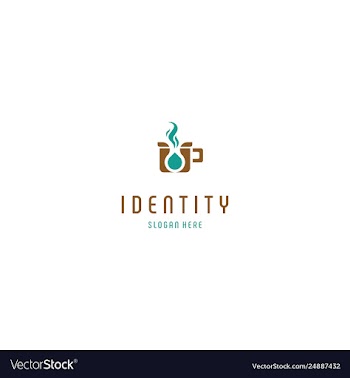 Coffee drop water creative business logo design vector image
