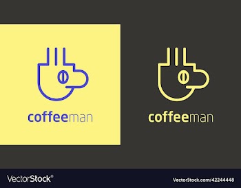 coffee face man bean creative logo