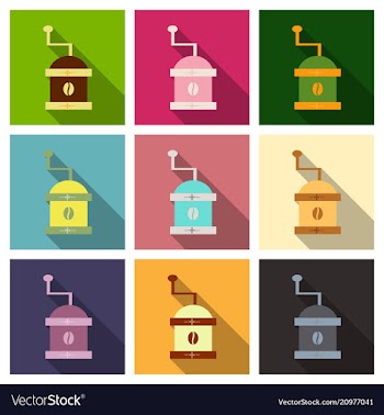 Coffee grinder isolated on background retro vector image
