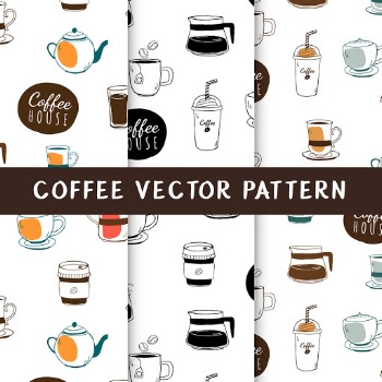 Coffee house and cafe seamless background vector