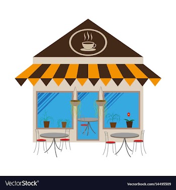 Coffee house building facade vector image