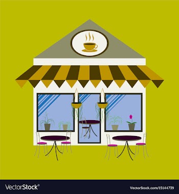 Coffee house building facade vector image
