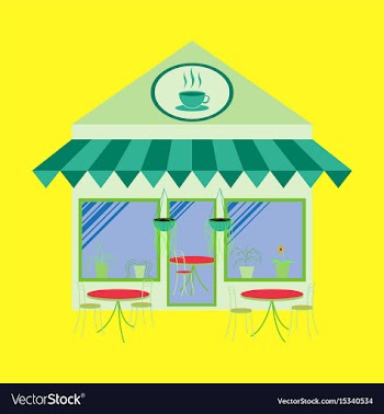Coffee house building facade vector image