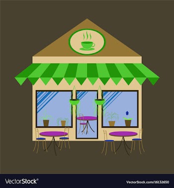 Coffee house building facade vector image