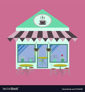 Coffee house building facade vector image
