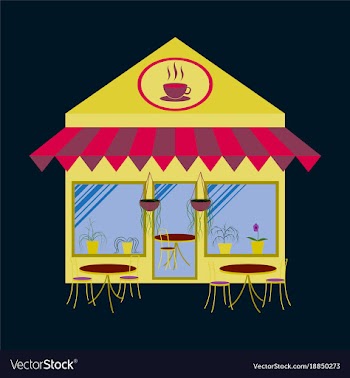 Coffee house building facade vector image