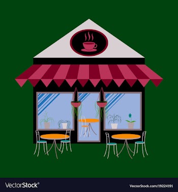 Coffee house building facade vector image