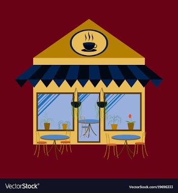 Coffee house building facade vector image