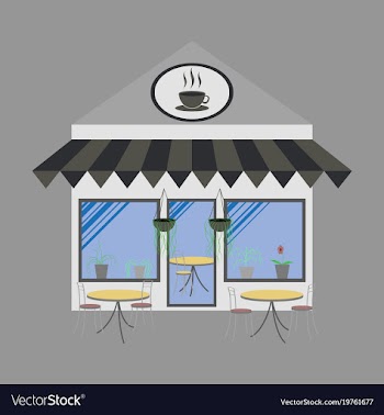 Coffee house building facade vector image