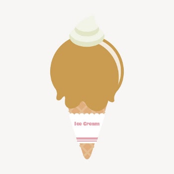 Coffee ice-cream cone collage element, | Free PSD - rawpixel
