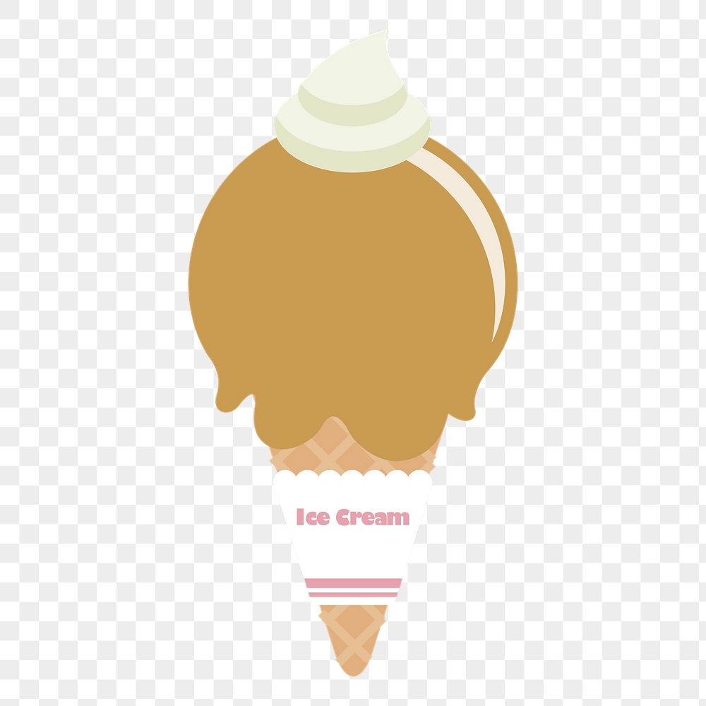 Coffee ice-cream png cone sticker, | Free PNG - rawpixel