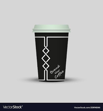 Coffee in plastic cup with words brand new coffee vector image