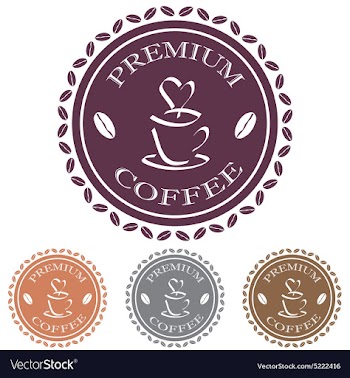 Coffee label stamp design element vector image