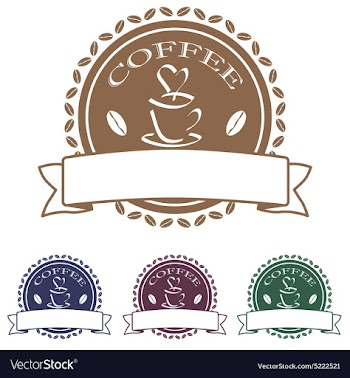 Coffee label stamp design element vector image