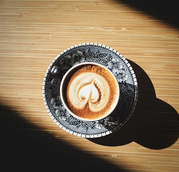 Coffee Latte Forming Heart