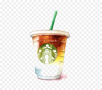 Coffee Latte Tea Starbucks - Watercolor Starbucks 