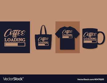 coffee loading lettering quotes design