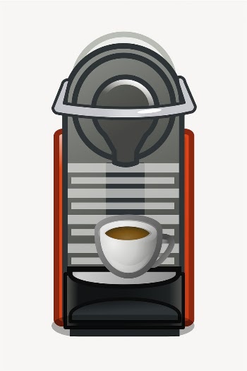 Coffee machine sticker, beverage illustration | Free PSD - rawpixel