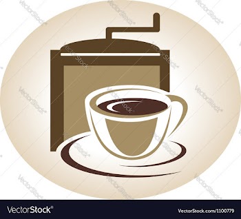  					Coffee mill and cup emblem vector image														
