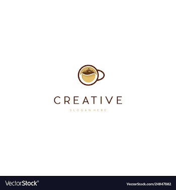 Coffee mountain food drink creative logo design vector image
