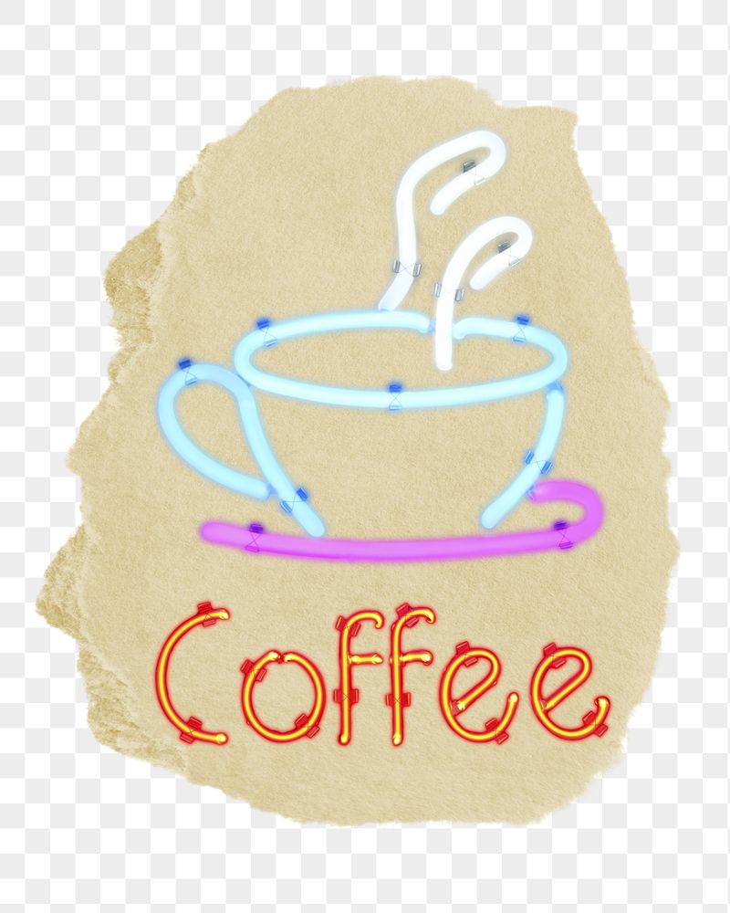 Coffee neon sign png ripped | Free PNG - rawpixel