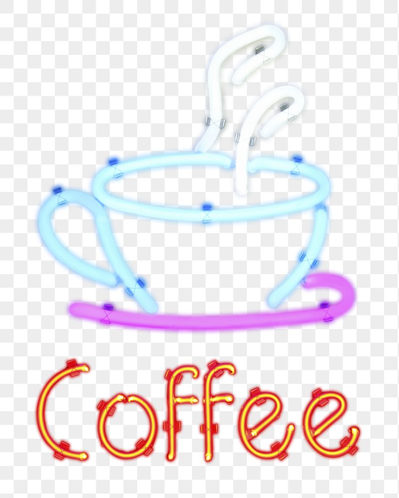 Coffee neon sign png sticker, | Free PNG - rawpixel