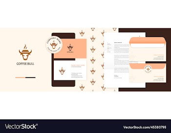 coffee or tea cup logo design with bull face