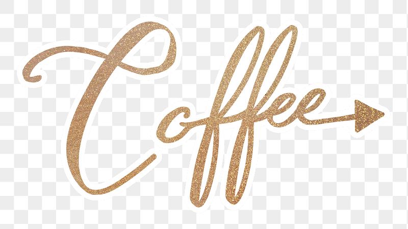 Coffee png word, gold glittery | Free PNG - rawpixel