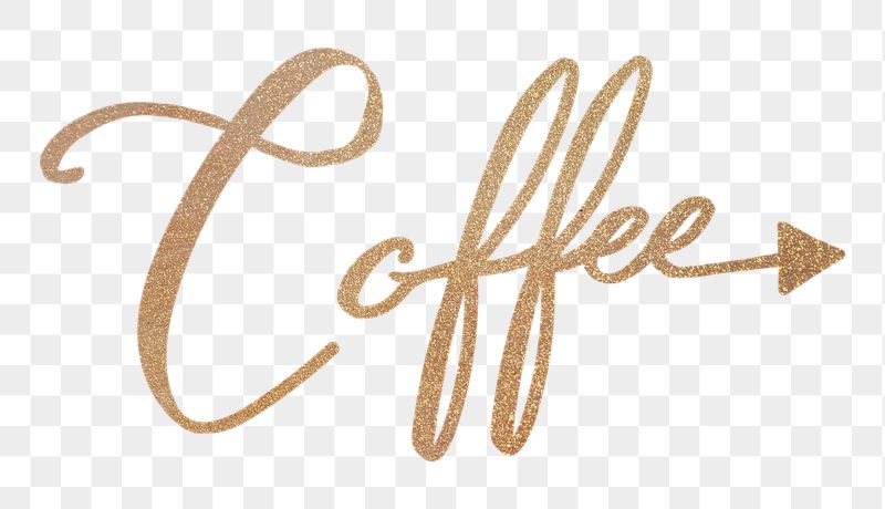 Coffee png word, gold glittery | Free PNG - rawpixel
