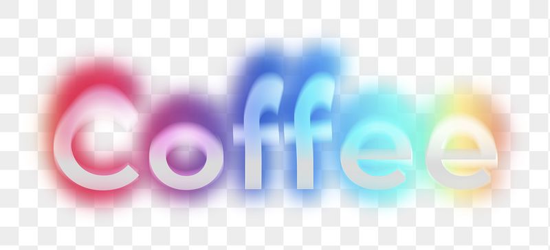 Coffee png word sticker, neon | Free PNG - rawpixel