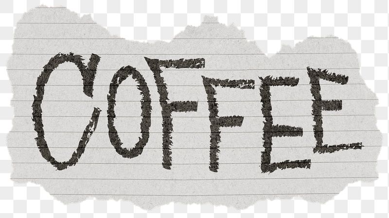 Coffee png word sticker, ripped | Free PNG - rawpixel