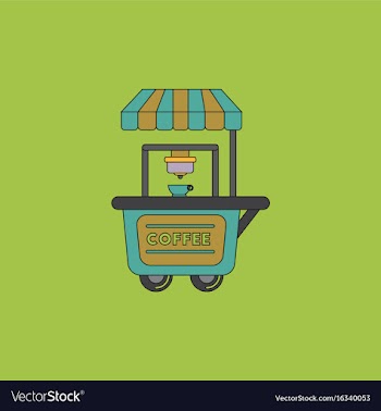 Coffee shop cart vector image