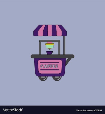 Coffee shop cart vector image
