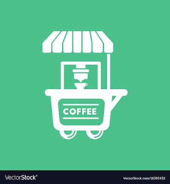 Coffee shop cart vector image