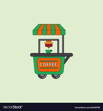 Coffee shop cart vector image
