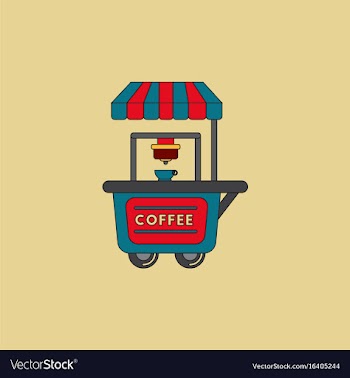 Coffee shop cart vector image