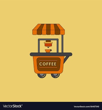 Coffee shop cart vector image