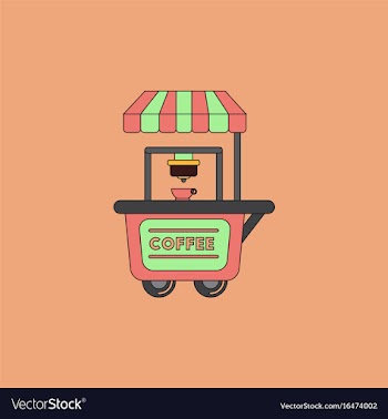 Coffee shop cart vector image