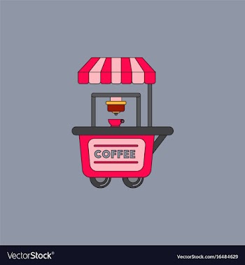 Coffee shop cart vector image
