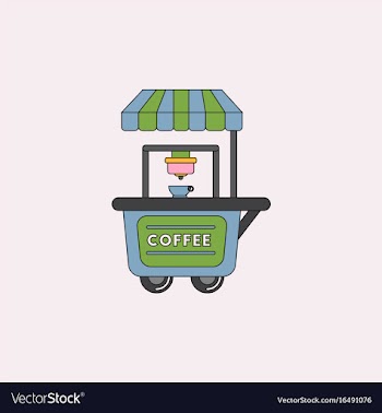 Coffee shop cart vector image