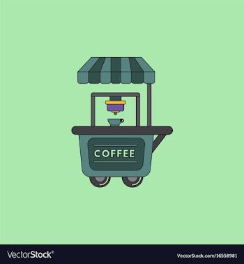 Coffee shop cart vector image