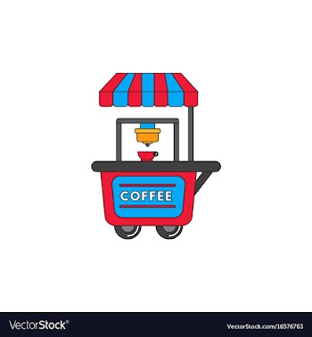 Coffee shop cart vector image