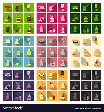 Coffee shop design elements vintage vector image