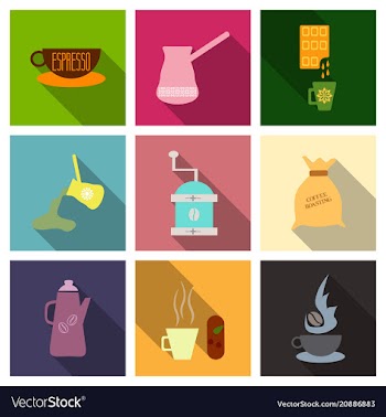 Coffee shop design elements vintage vector image