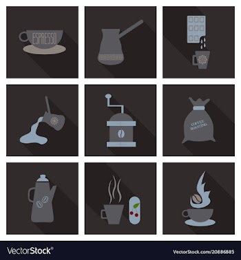 Coffee shop design elements vintage vector image