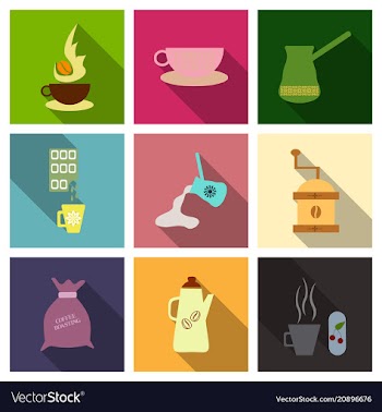 Coffee shop design elements vintage vector image