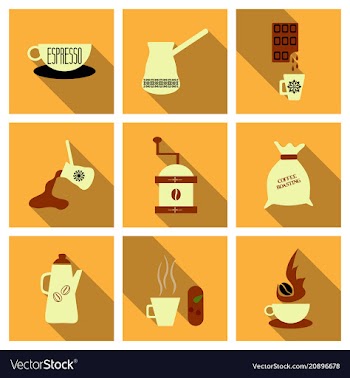 Coffee shop design elements vintage vector image