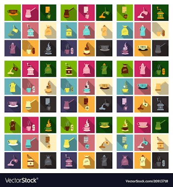 Coffee shop design elements vintage vector image